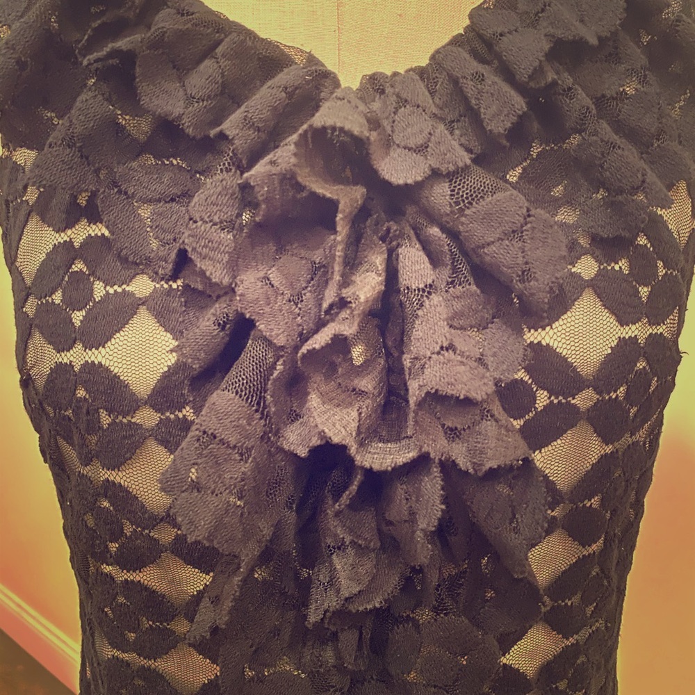 Lace, lined top.